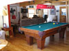 Pool table at Ruffed Grouse Lodge - resort accommodations Phillips Wisconsin