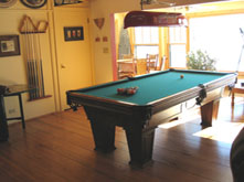 Pool table picture at Ruffed Grouse Lodge in Phillips Wisconsin - resort for your northwoods vacation