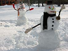 Snowmen picture at Ruffed Grouse Lodge in Phillips Wisconsin