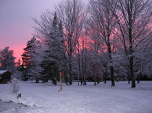 Winter sunset picture from Ruffed Grouse Lodge in Phillips Wisconsin