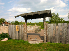 Garden gate at Ruffed Grouse Lodge in Phillips Wisconsin Price County WI Northwoods Resort