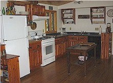 Lodge kitchen at Ruffed Grouse Lodge - northwoods vacation resort retreat