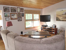 view of high definition flat screen tv at Ruffed Grouse Lodge in Phillips Wisconsin - resort for your vacation in the northwoods near grouse hunting and fishing, snowmobiling.