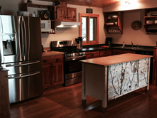 Lodge kitchen at Ruffed Grouse Lodge - northwoods vacation resort retreat