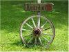 Wagon wheel sign leading to Ruffed Grouse Lodge Phillips Wisconsin